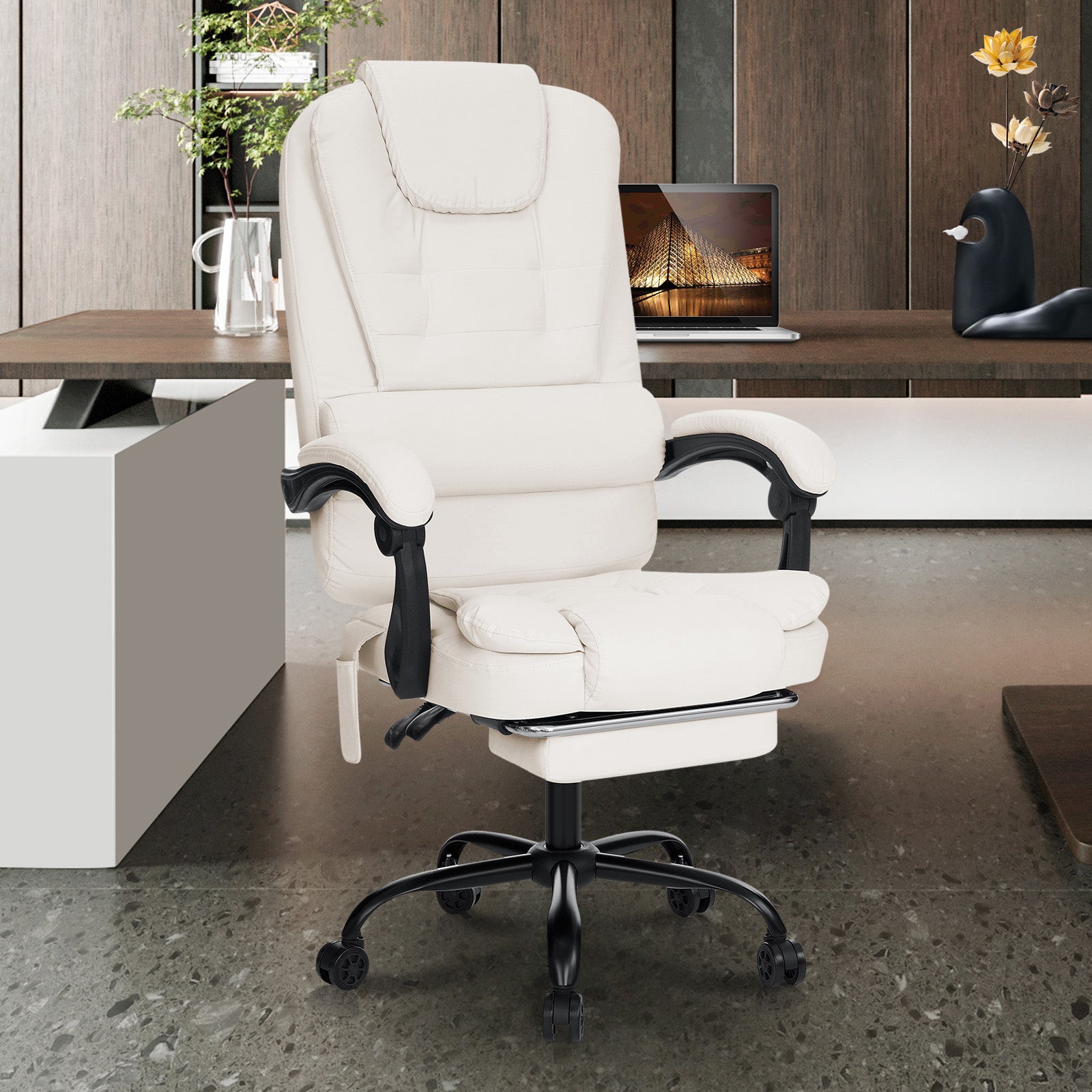 Executive Massage Office Chair – High Back with Footrest