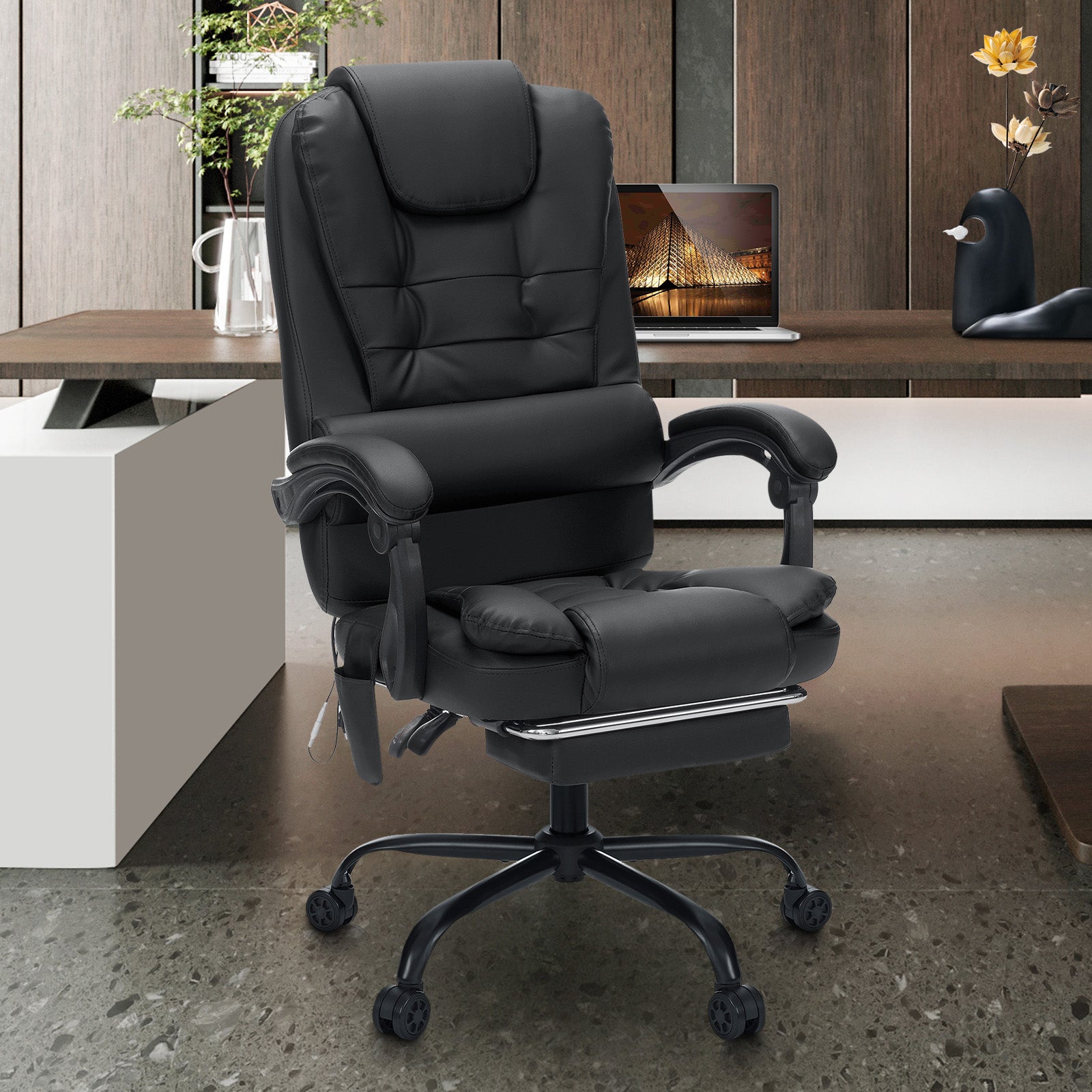 Executive Massage Office Chair – High Back with Footrest