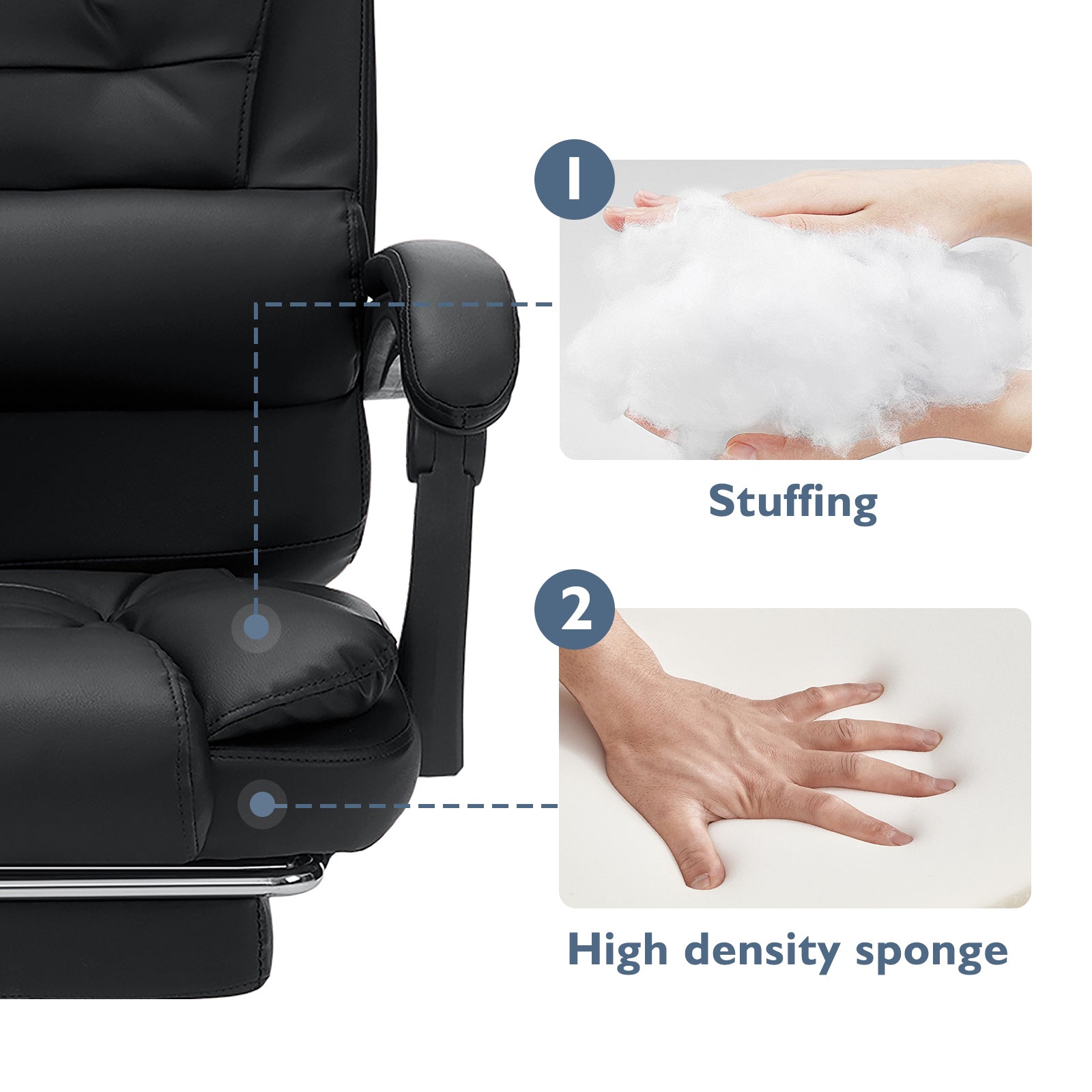 Executive Massage Office Chair – High Back with Footrest