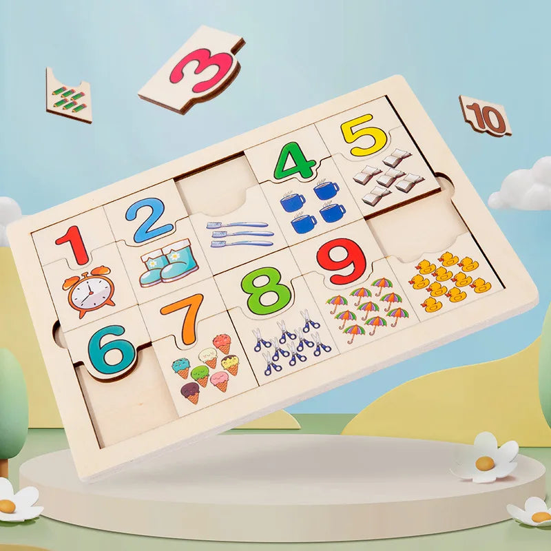 Wooden Counting & Math Puzzle Toy for Kids