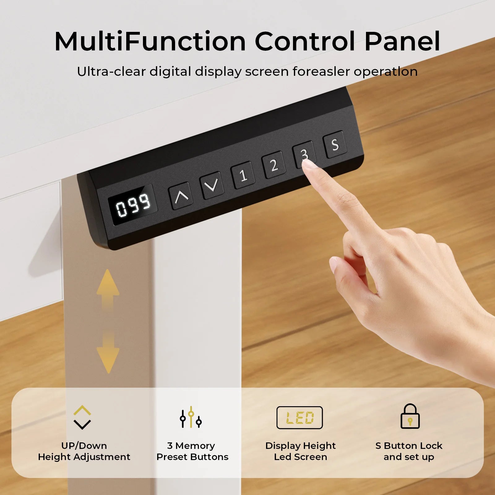 Electric Standing Desk with Drawers