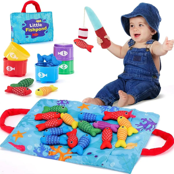 Montessori Cloth Fishing & Stacking Toy for Toddlers
