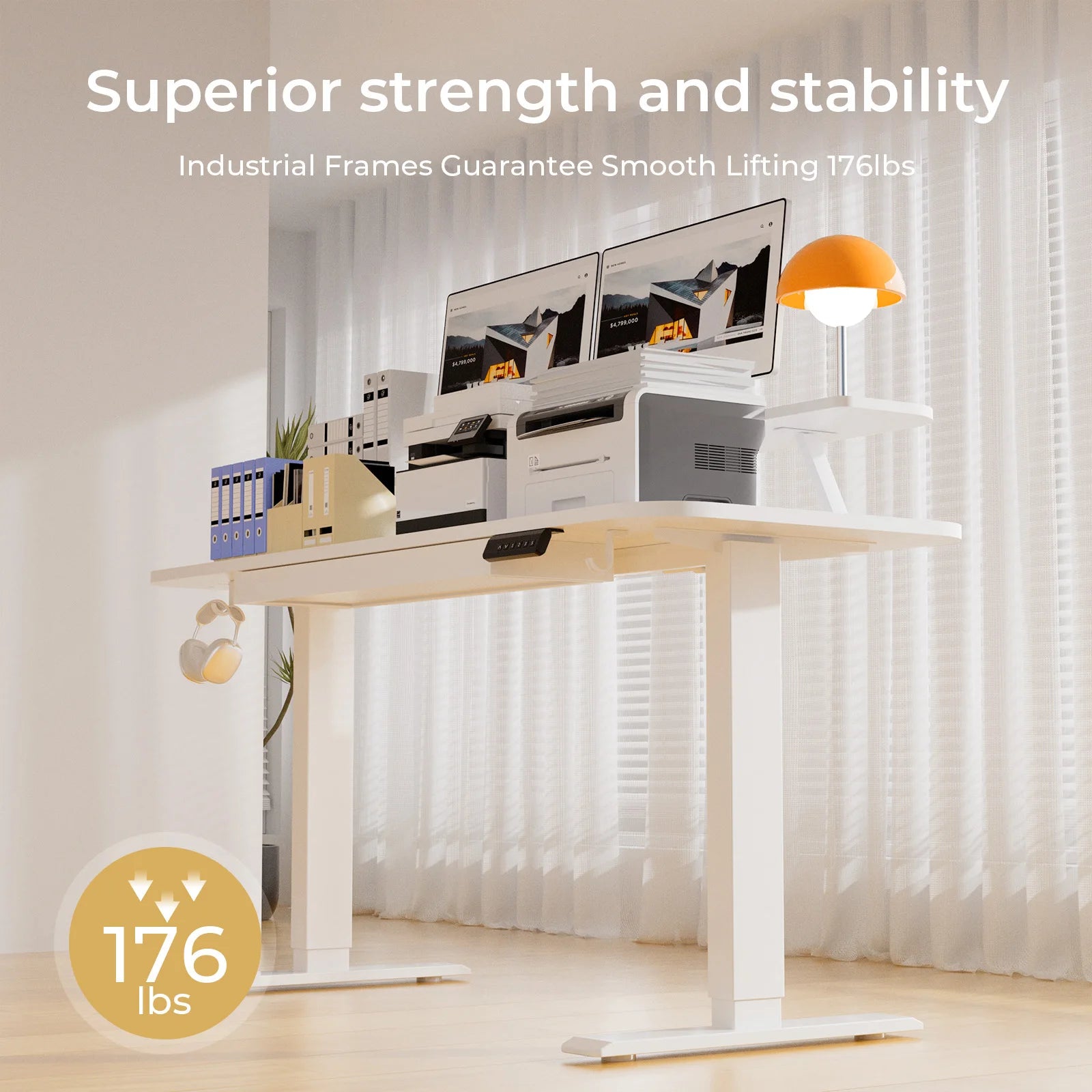 Electric Standing Desk with Drawers