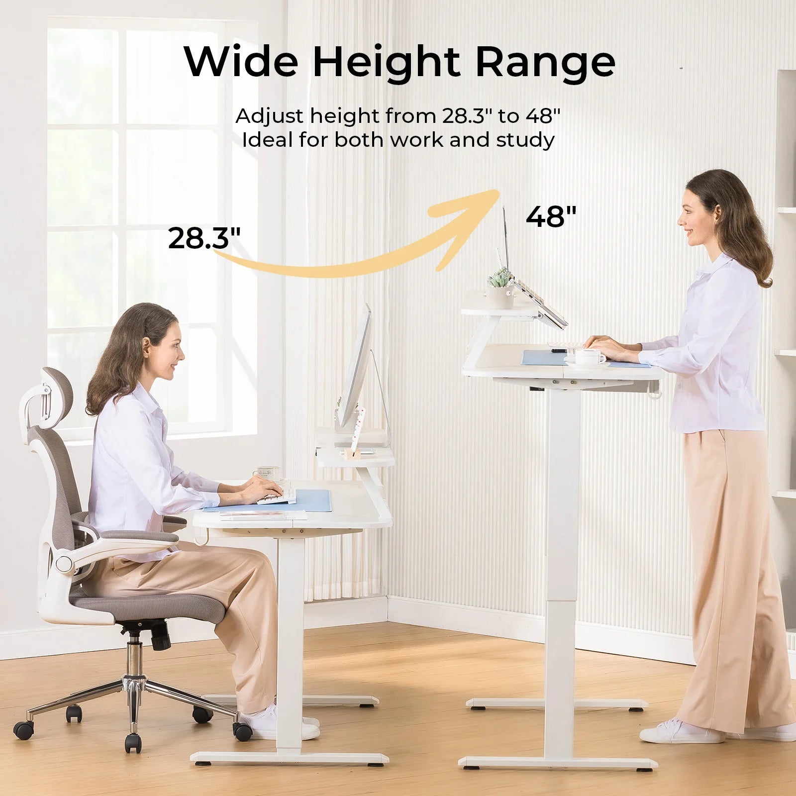 Electric Standing Desk with Drawers