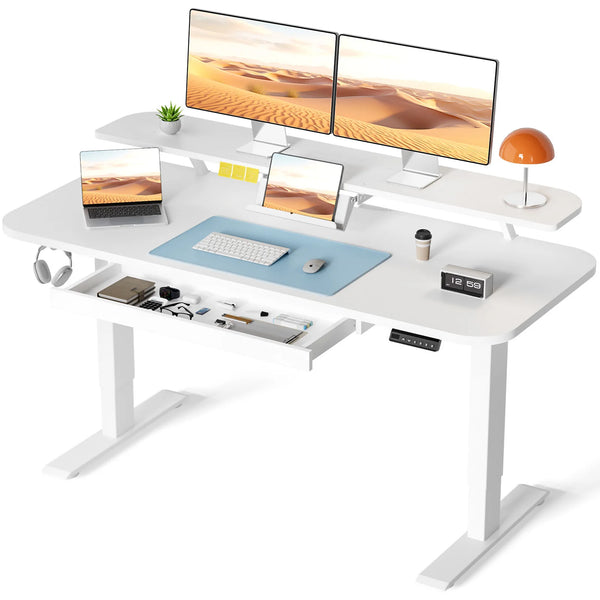 Electric Standing Desk with Drawers