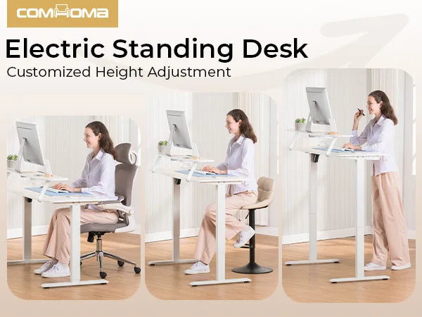 Electric Standing Desk with Drawers