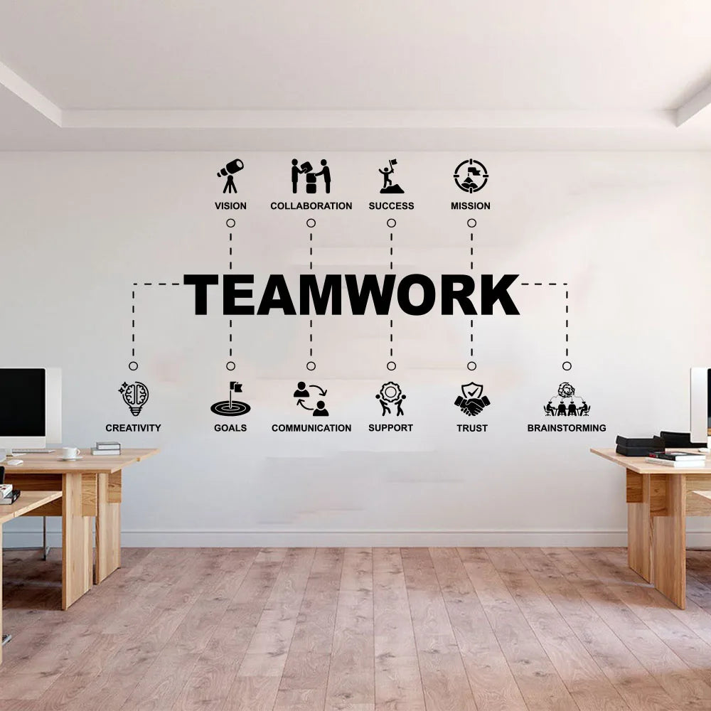 Teamwork Values Motivational Wall Decal