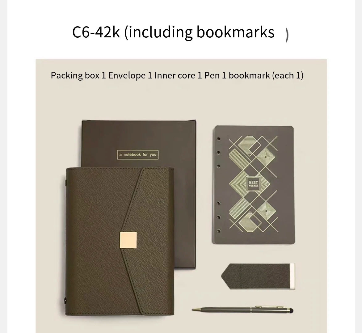 A5 PU Leather Refillable Notebook Planner.