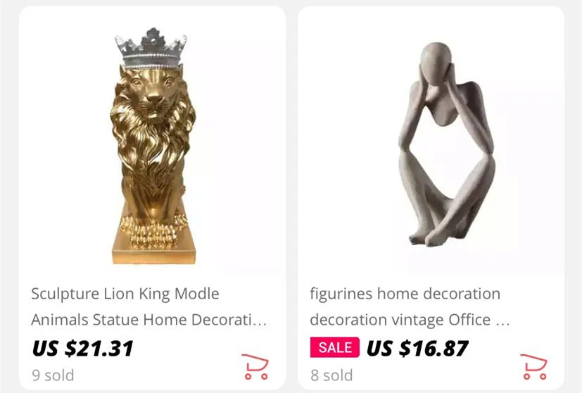 Modern Resin Thinker Sculpture
