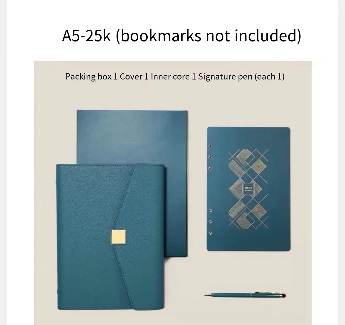 A5 PU Leather Refillable Notebook Planner.