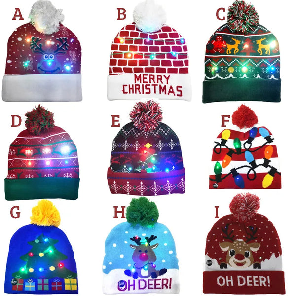 LED Christmas Light-Up Hat