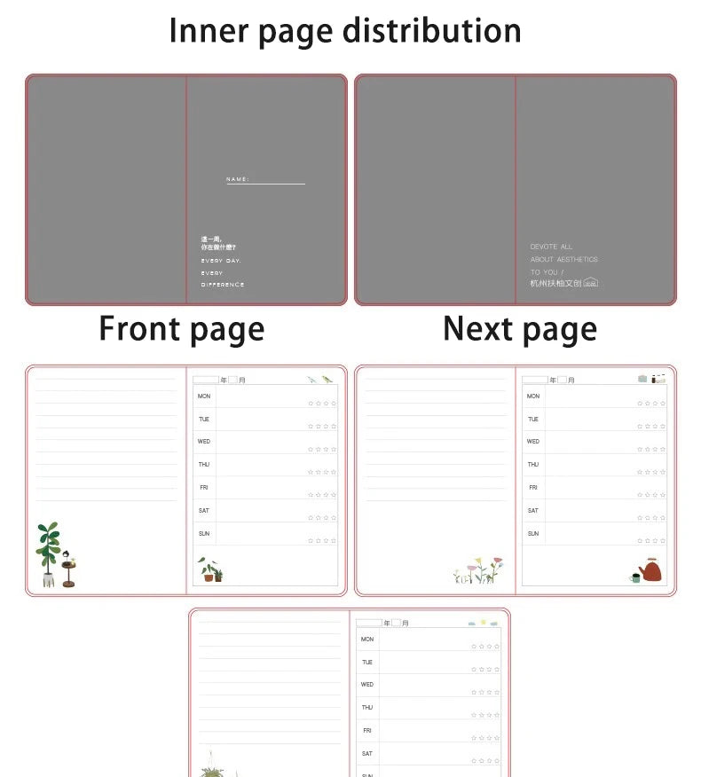 2025 A6 Cute Magnetic Buckle Planner