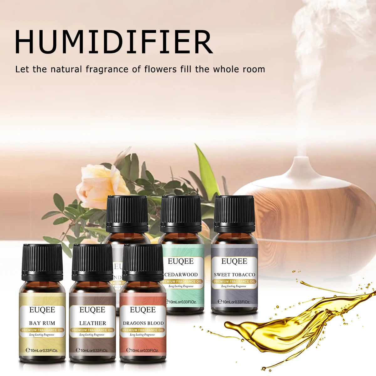EUQEE 6-Piece Fragrance Oil Gift Set for Diffusers