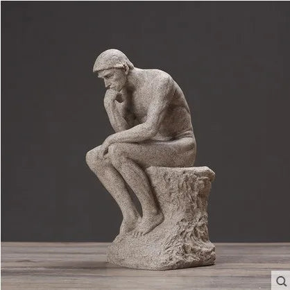Modern Resin Thinker Sculpture