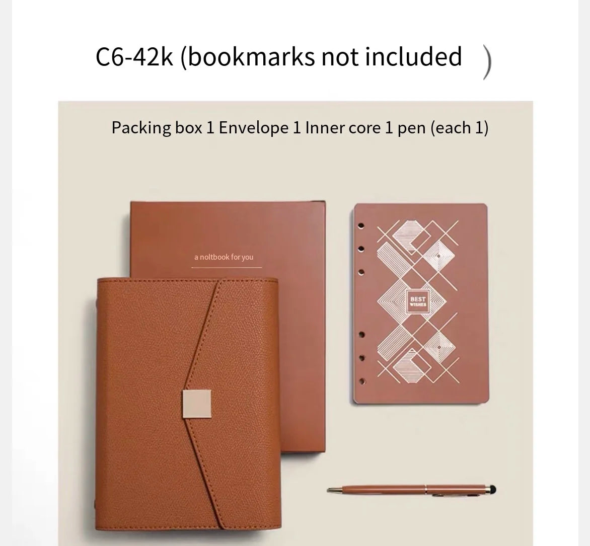 A5 PU Leather Refillable Notebook Planner.