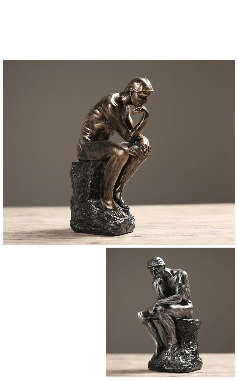 Modern Resin Thinker Sculpture