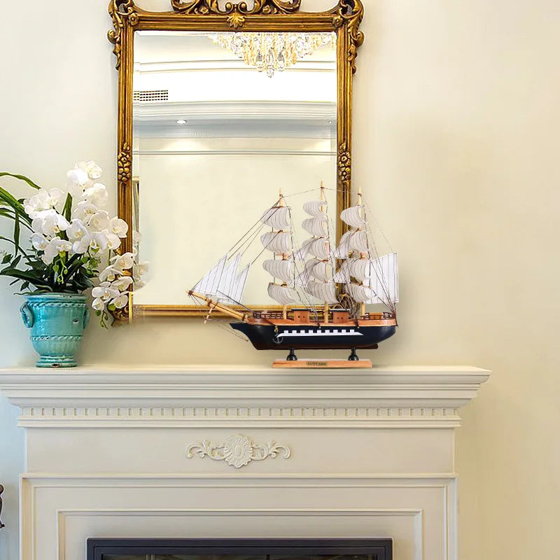 LED Wooden Sailboat Decor