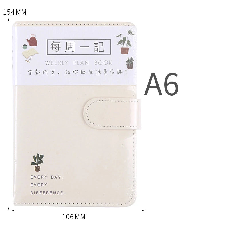 2025 A6 Cute Magnetic Buckle Planner