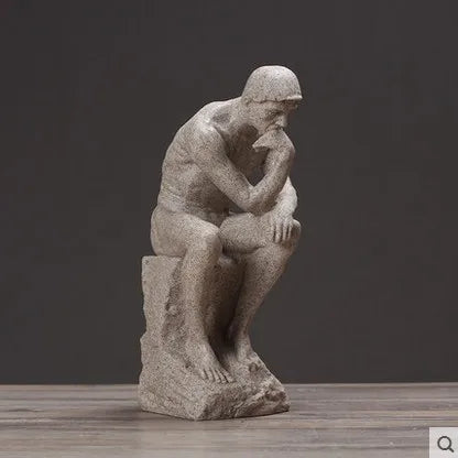 Modern Resin Thinker Sculpture