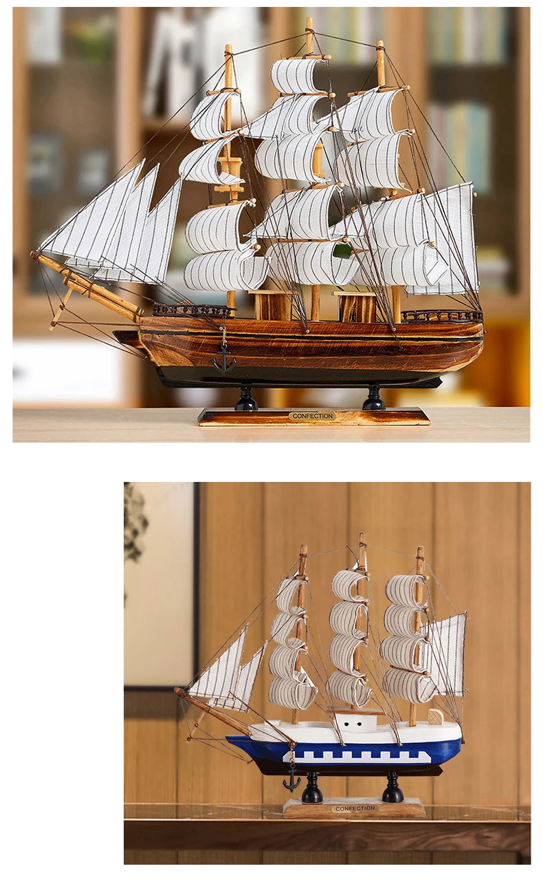 LED Wooden Sailboat Decor