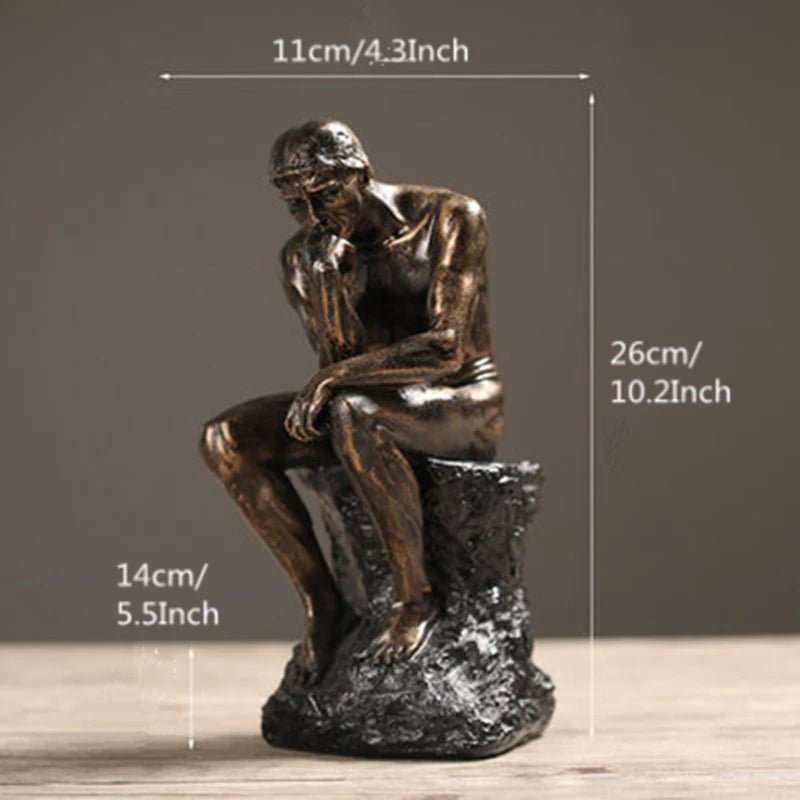Modern Resin Thinker Sculpture