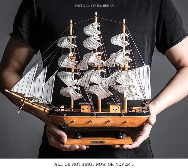 LED Wooden Sailboat Decor