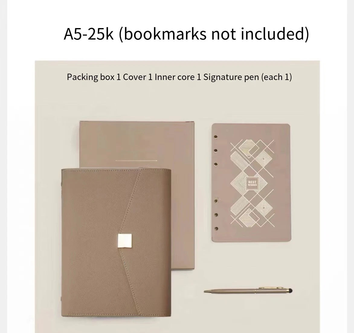 A5 PU Leather Refillable Notebook Planner.
