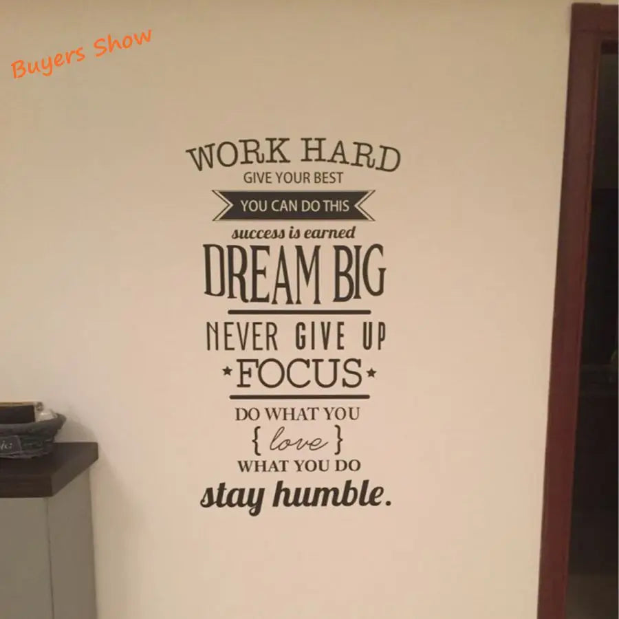 Never Give Up Motivational Wall Decal