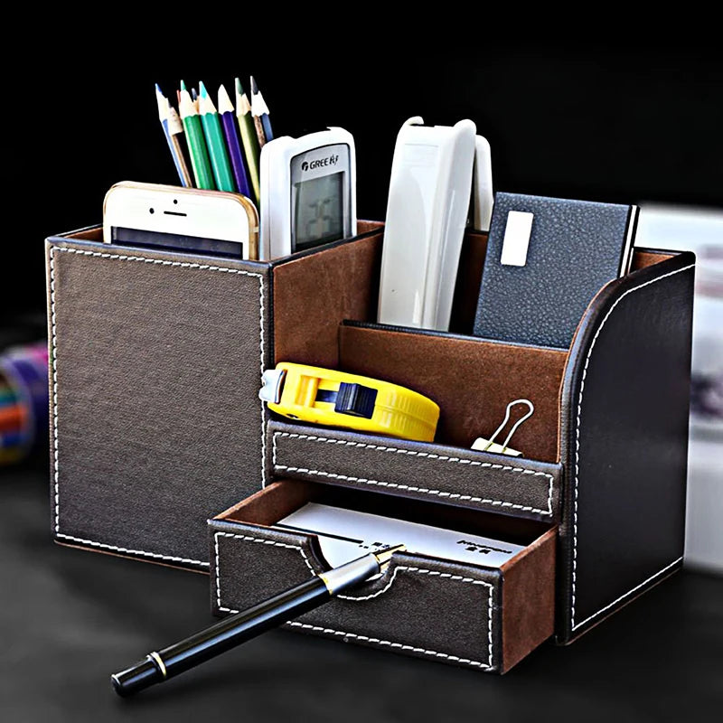 PU Leather Desk Organizer