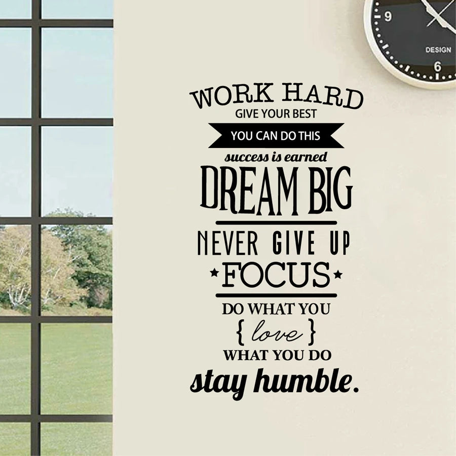 Never Give Up Motivational Wall Decal