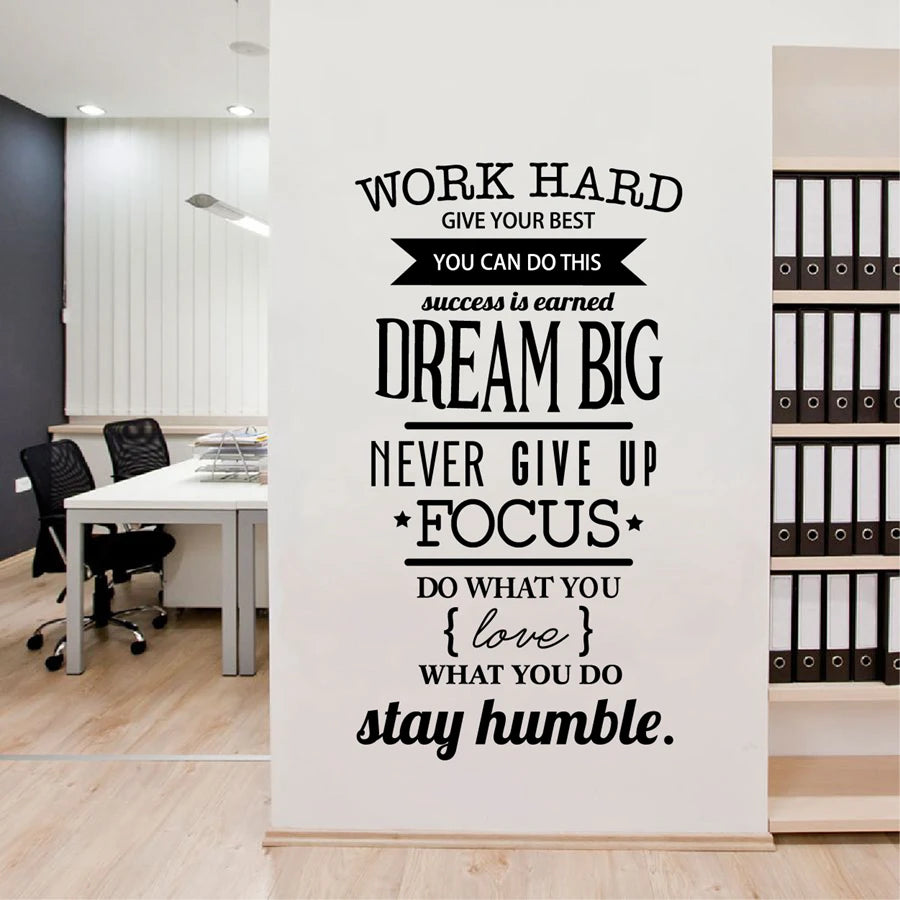Never Give Up Motivational Wall Decal
