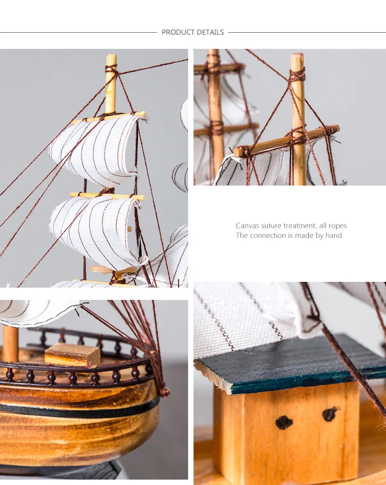 LED Wooden Sailboat Decor