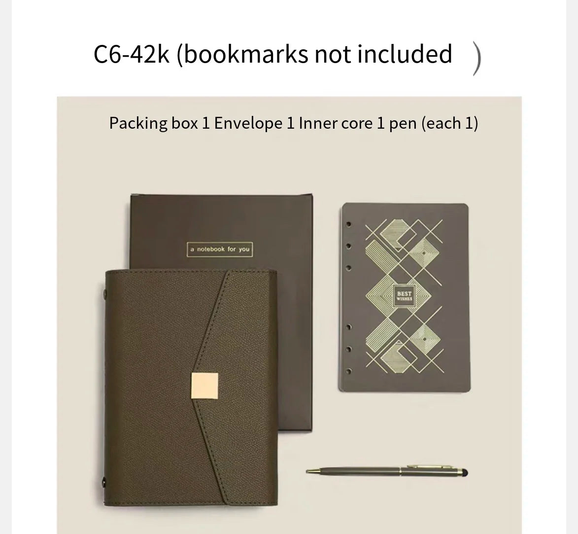 A5 PU Leather Refillable Notebook Planner.