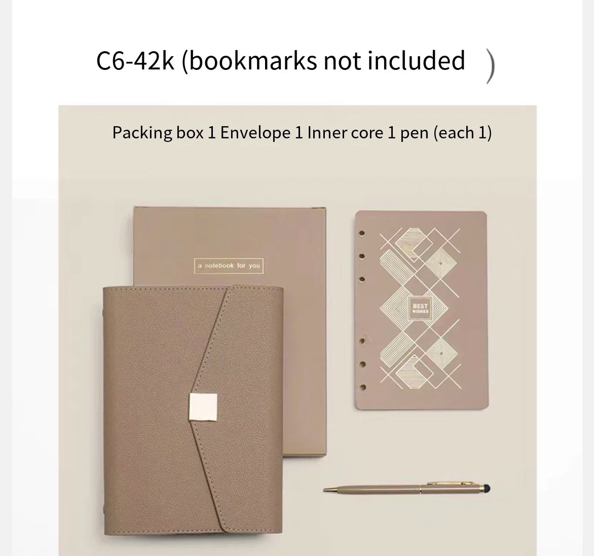 A5 PU Leather Refillable Notebook Planner.