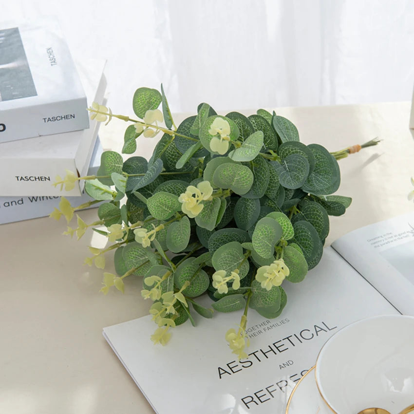 50/100PCS Silk Eucalyptus Leaves