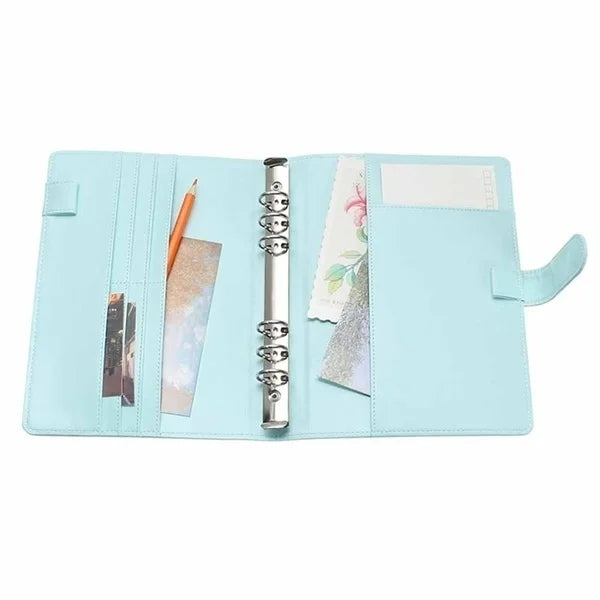 Macaron PU Leather Binder – A5/A6 DIY Planner Cover for School & Office