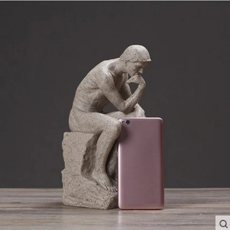 Modern Resin Thinker Sculpture