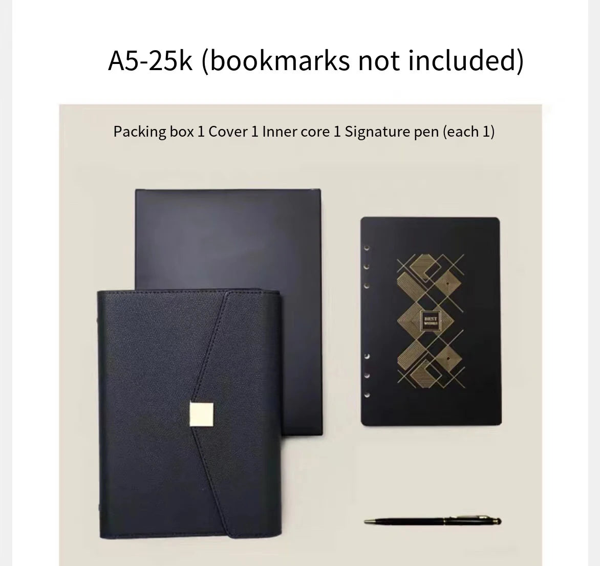 A5 PU Leather Refillable Notebook Planner.