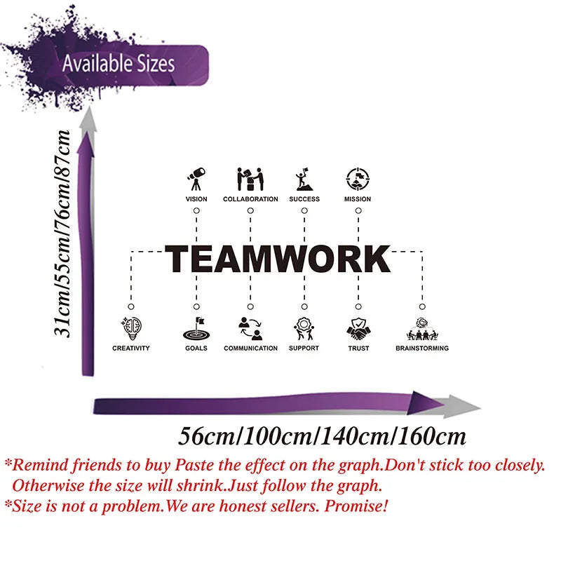 Teamwork Values Motivational Wall Decal