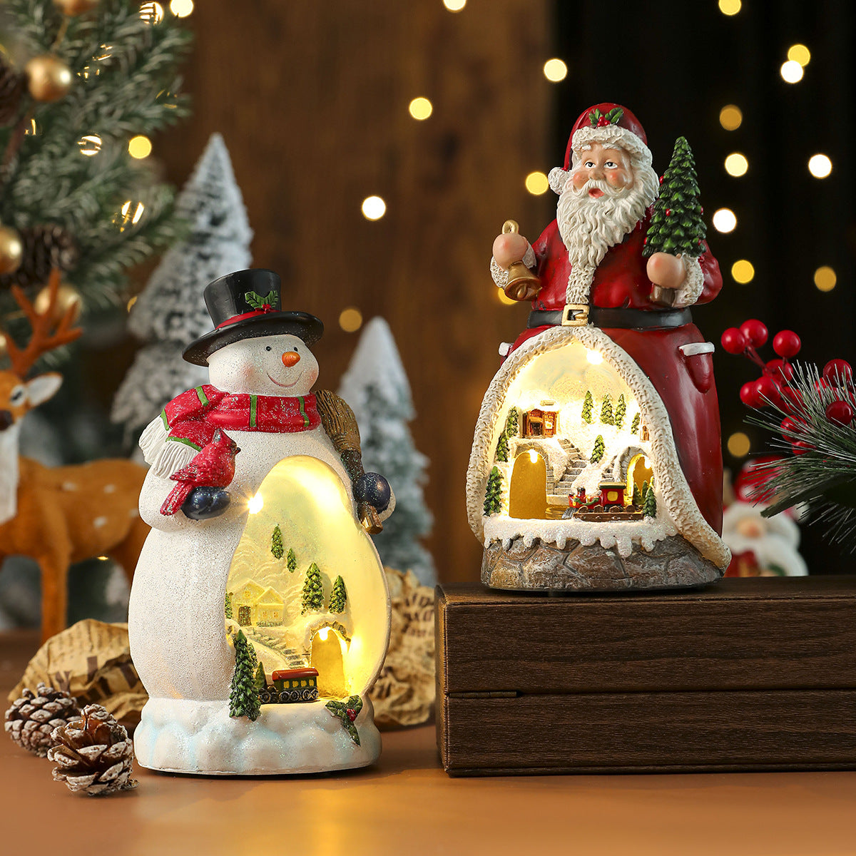 Christmas Cabin Musical Box Ornament