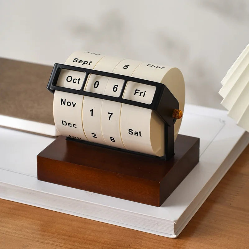 Rotating Wheel Perpetual Desk Calendar