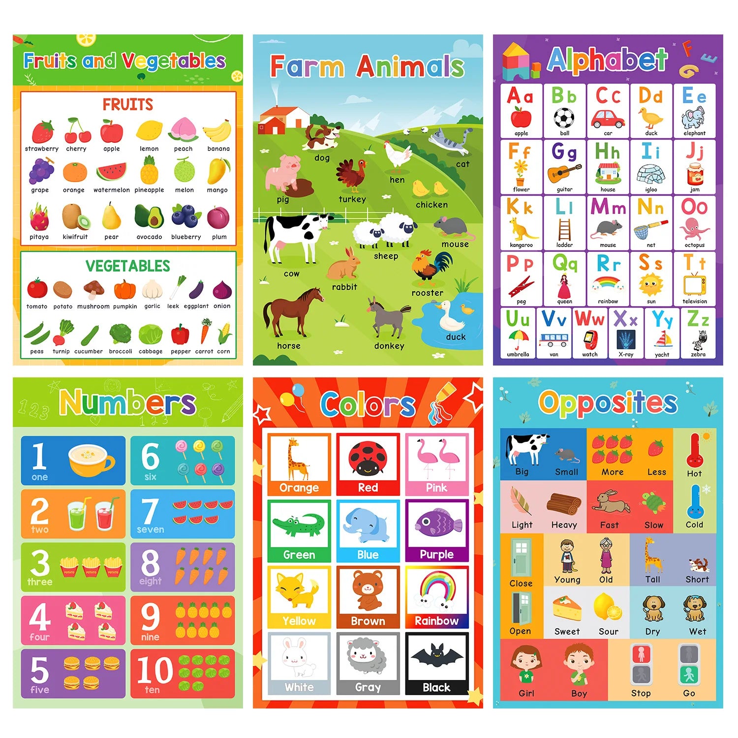 Preschool English Learning Posters