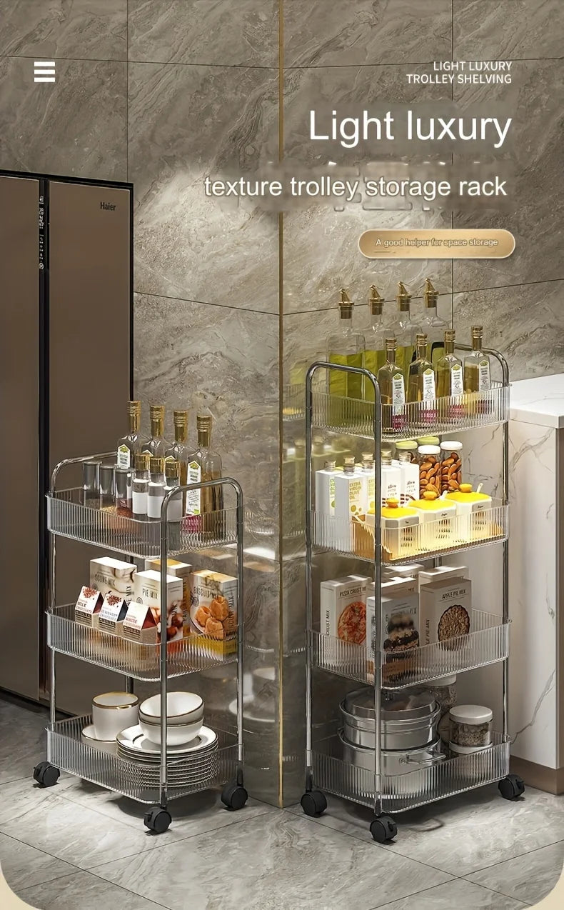 3-Tier Clear Storage Cart with Wheels
