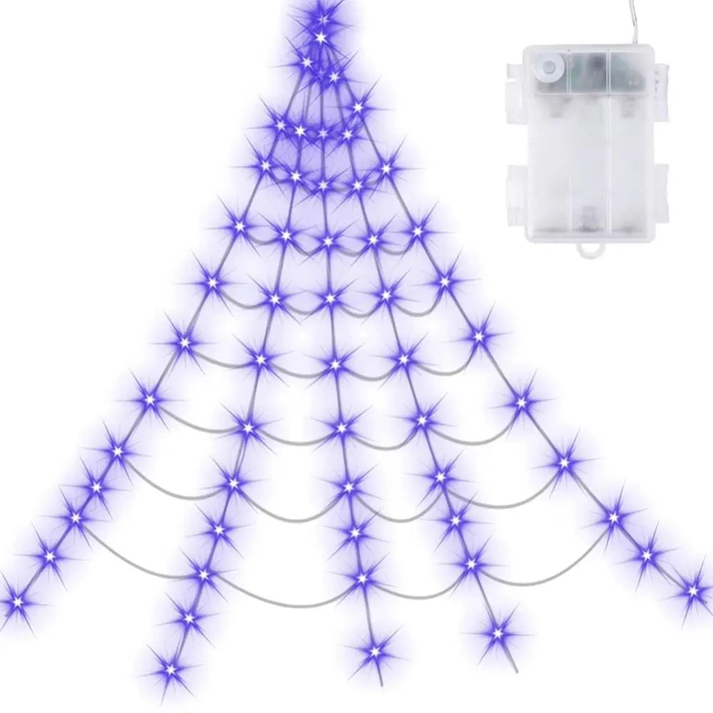 8-Mode LED Halloween Spider Web Lights