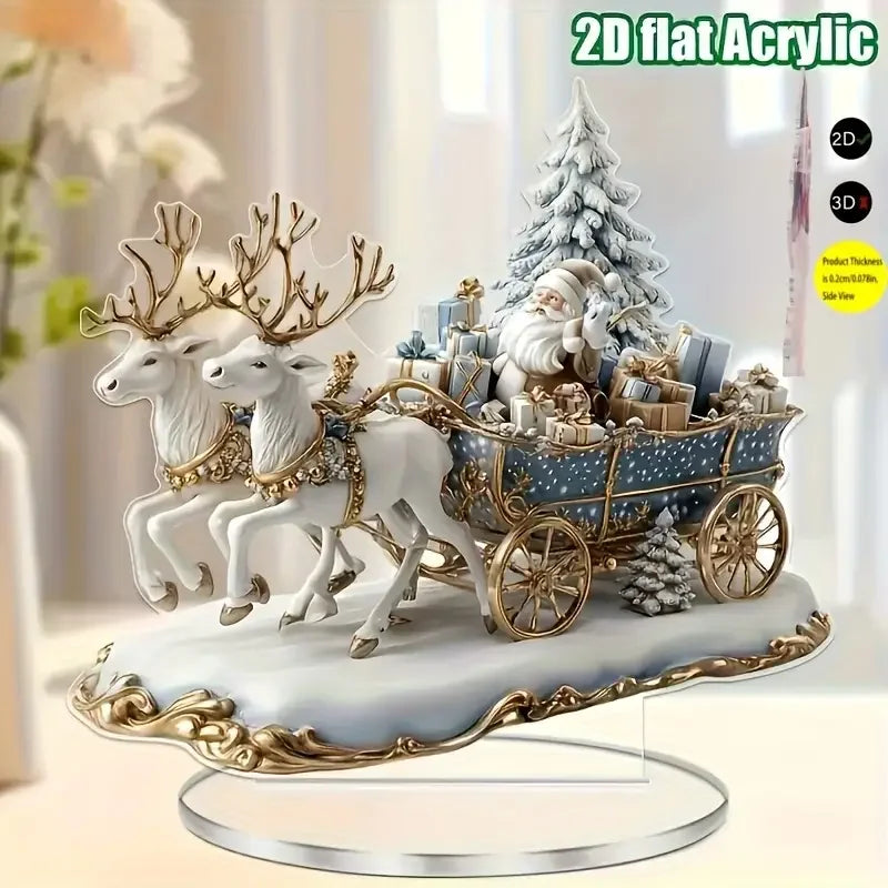 Santa & Reindeer Sled Tabletop Decor