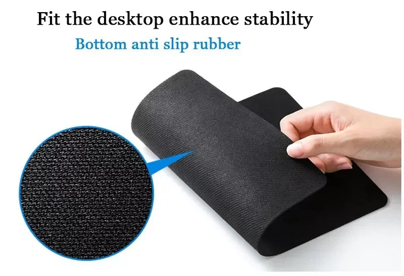 Black Gaming Mouse Pad – Anti-Slip Rubber Office & Esports Mat:
