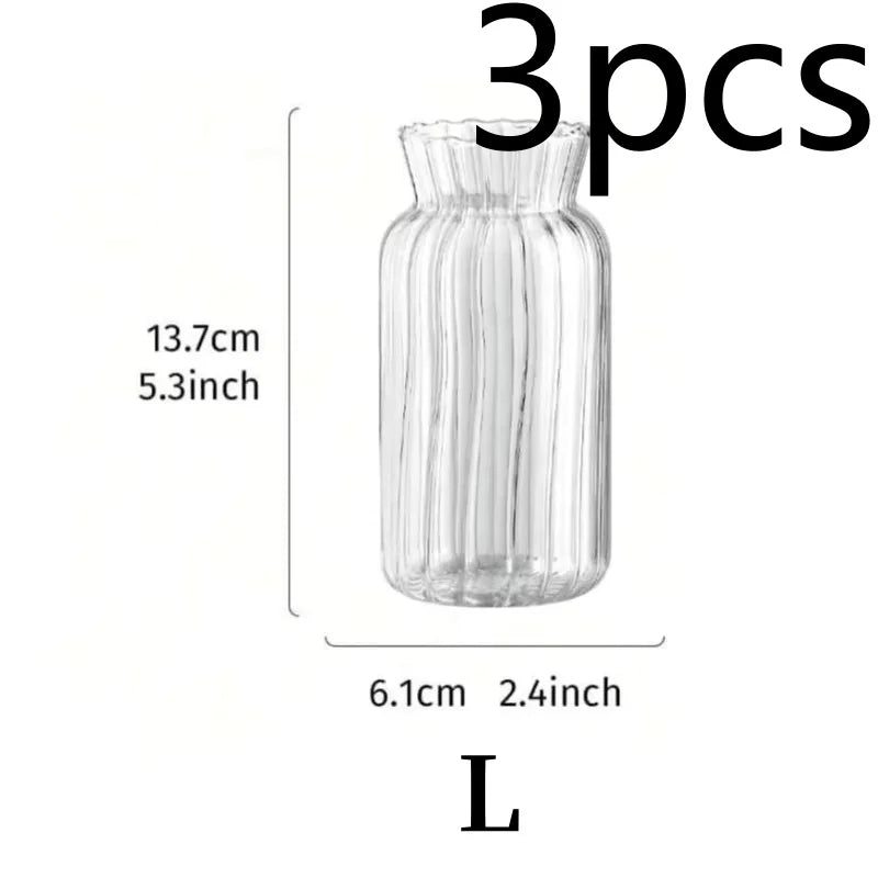 Nordic Glass Vases – Transparent Hydroponic Flower Containers