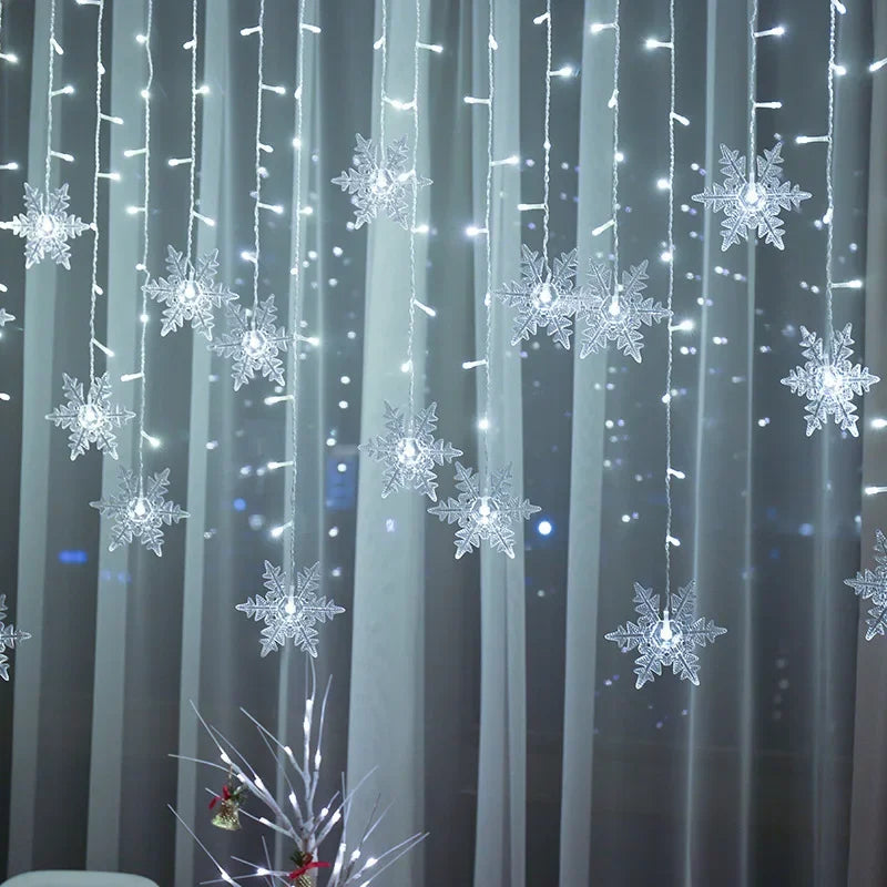 3.2M Snowflake Curtain String Lights