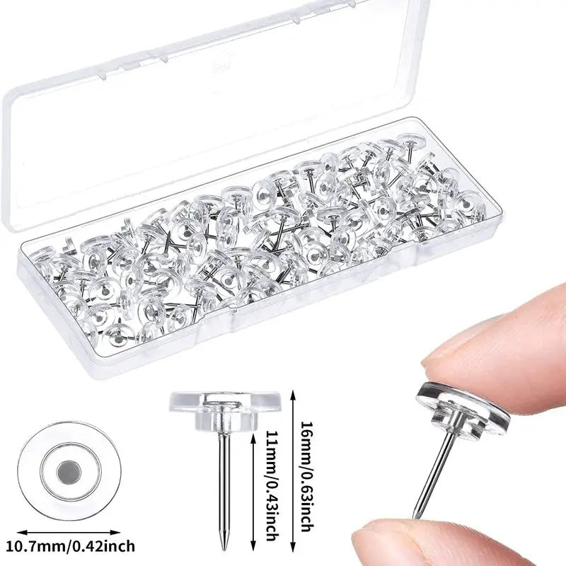 Transparent Push Pins 50pcs