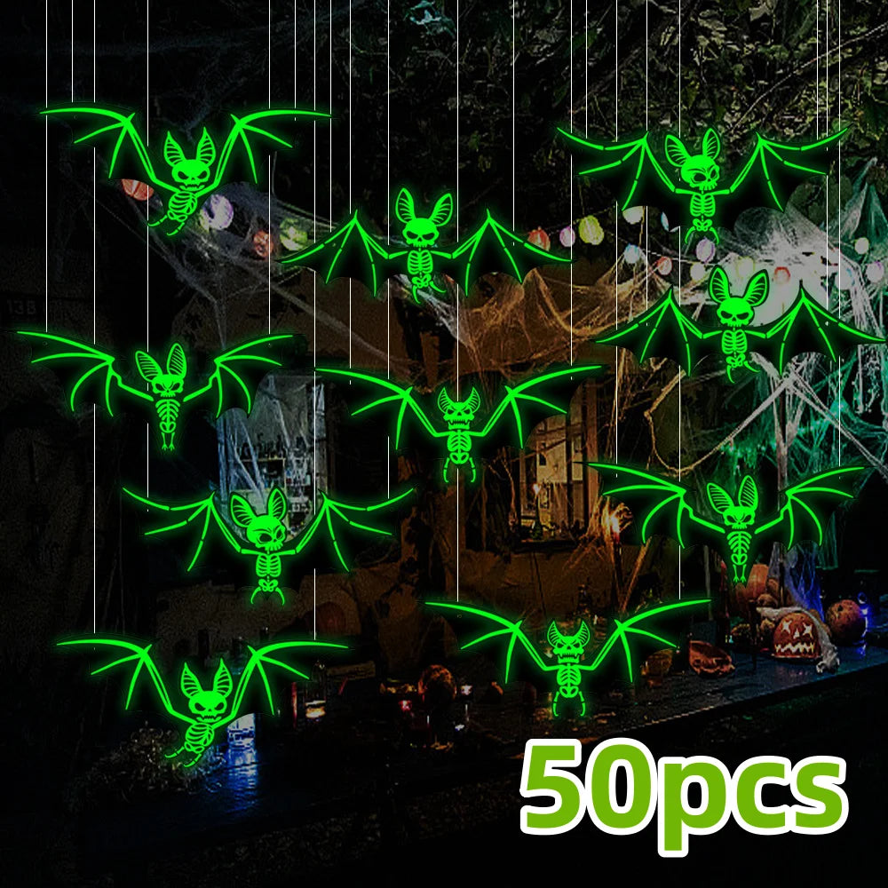 Glow-in-the-Dark 3D Hanging Bats